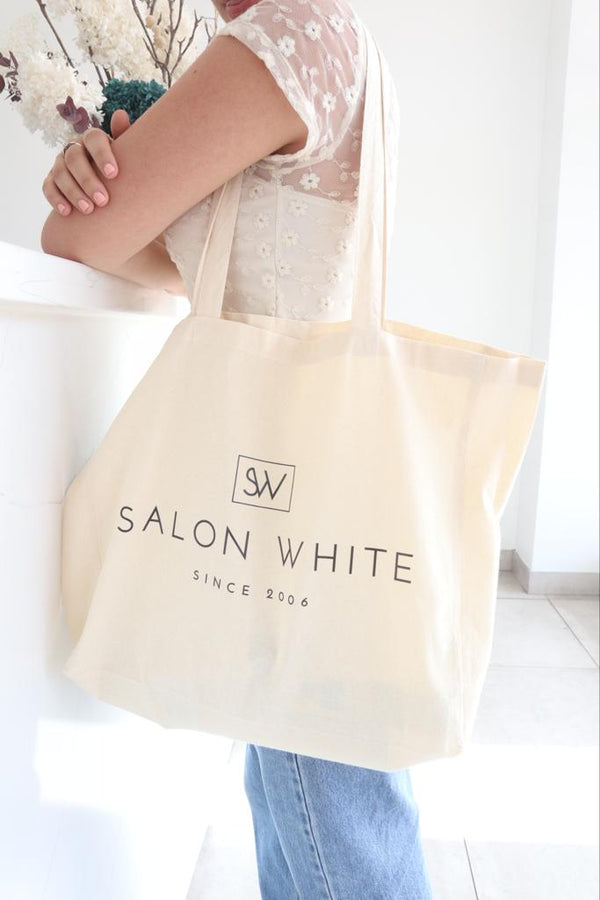 SALON WHITE TOTE BAGS